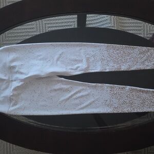 Kids White and Brown Speckled Leggings